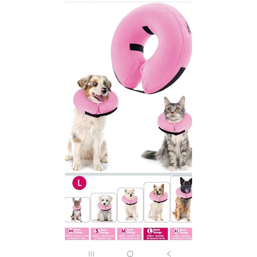 Inflatable Protective Collar for Dogs and Cats for Surgery and Wounds